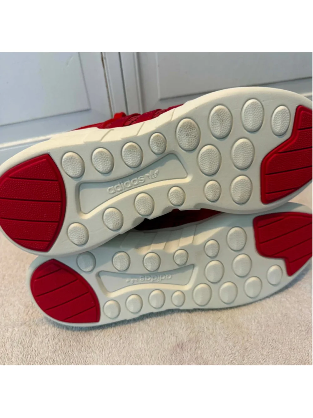 Men's Adidas EQT ADV Sneakers Red and White Size 9